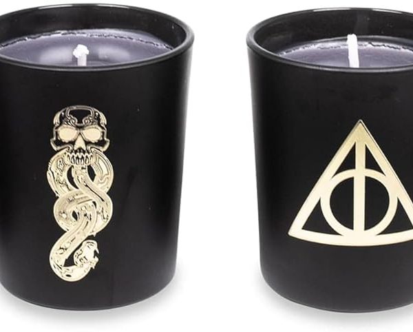 Harry Potter Dark Arts Scented Soy Wax Candle Collection, Set of 4 with Unique Fragrances | 20-Hour Burn Time | Home Decor Housewarming Essentials, Wizarding World Hogwarts Gifts and Collectibles