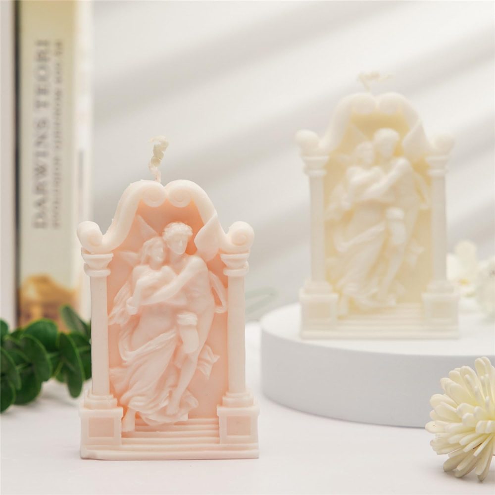 Hugging Angel Shaped Scented Candle,125G Aesthetic Handmade Soy Wax Aroma Decorative Art Candle for Table Photo Prop Valentine's Day Wedding Birthday,Prefect Gift for Meditation Stress (Pink) - Image 2