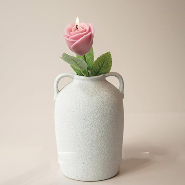 Rose Flower Shape Aesthetic Scented Candle,50G Handmade Carved Flower Clusters Soy Wax Aroma Decorative Art Candle for Table Photo Prop Valentine's Day Wedding Birthday (Pink)