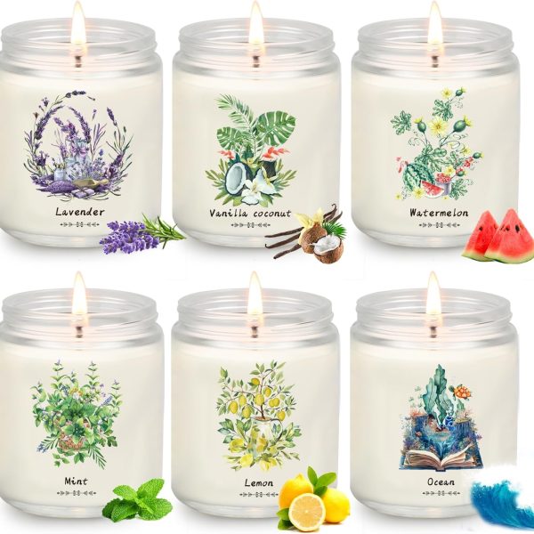 6 Pack Candles for Home Scented, Aromatherapy Candles Gifts Set for Women, 37.8 oz 300H Long Lasting Natural Soy Candles for Women Birthday, Stocking Stuffers, Mother's Day, Anniversary, Christmas