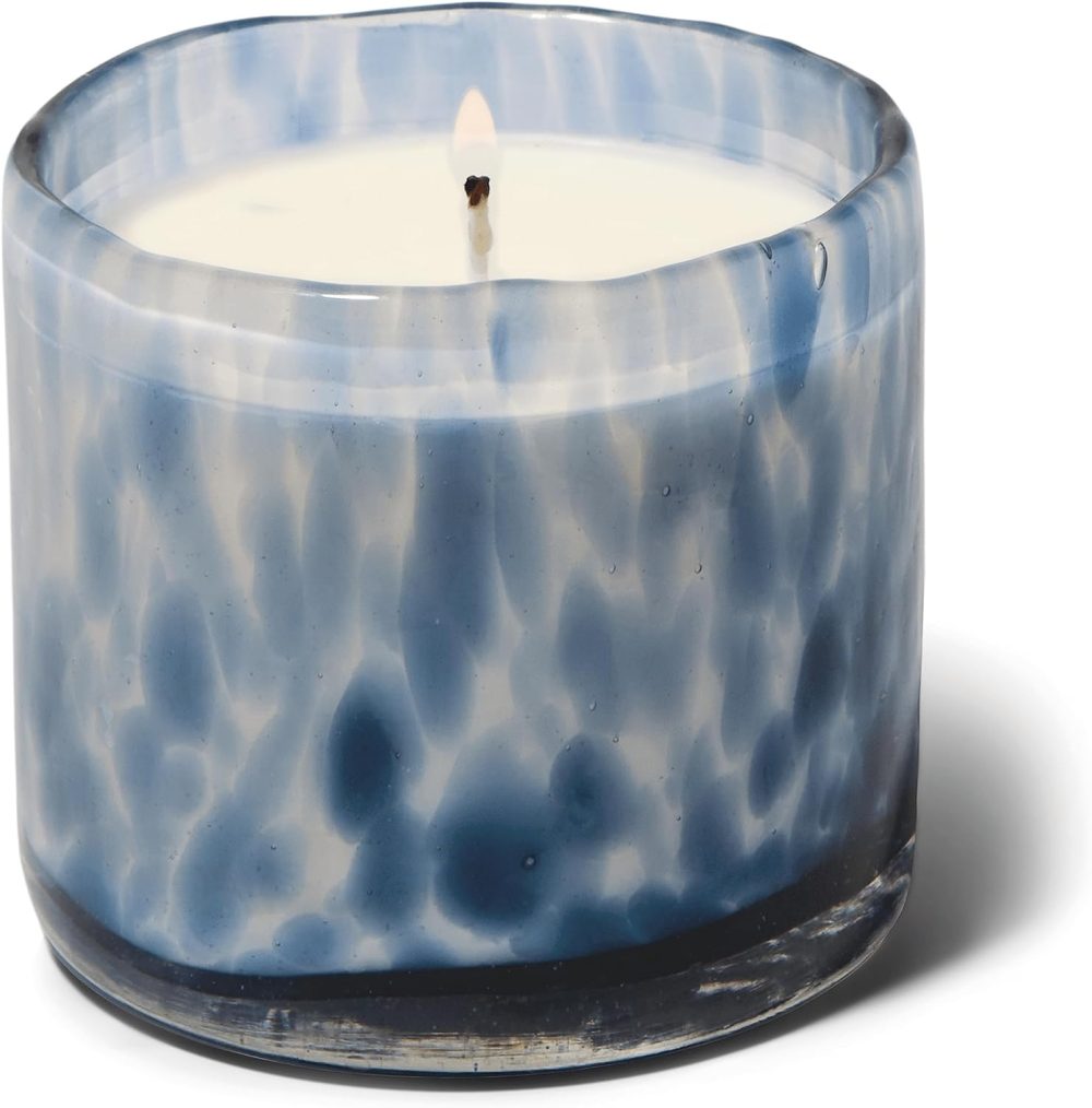 Luxury Candles in Hand-Crafted Artisan Blown Glass Scented Luxe Candle, 8-Ounce, Black Fig