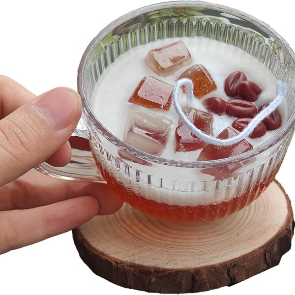 Artistic Scented Candle for Coffee Lovers, ICE Latte Cup Design. Enjoy a Relaxing ambiance Even When IT Isn't lit. Ideally Used with Candle Melting Lamps(Medium, White Lotus)