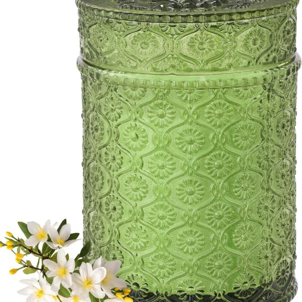 Scented Candle, 15.87oz White Jasmine Fall Candles for Home Scented,Soy Candles,Large Candle Gifts for Men&Women, Long Burning Glass Jar Candle