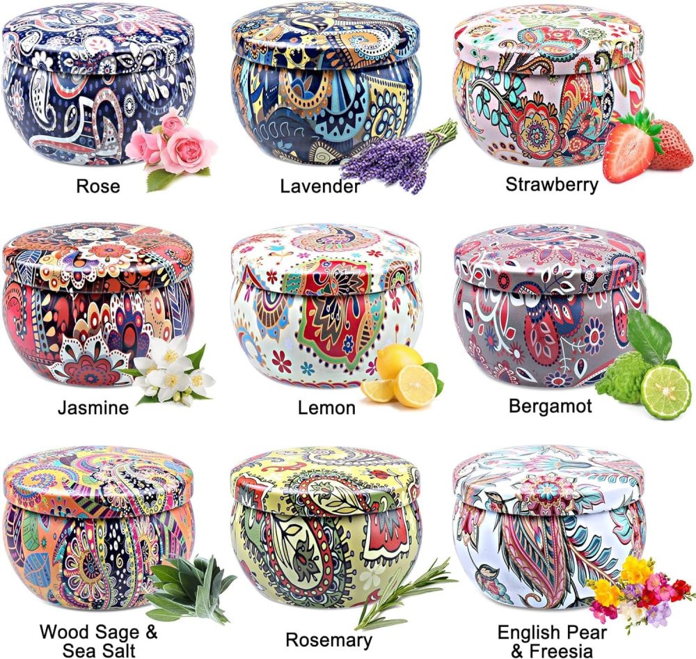Scented Candles Gift Set for Womem, 9 Pack Aromatherapy Candles for Home Scented, 180 Hour Long Lasting Soy Candle Lavender Candle Valentine's Day Birthday Chrismas Gifts for Women Bath Spa Yoga - Image 2